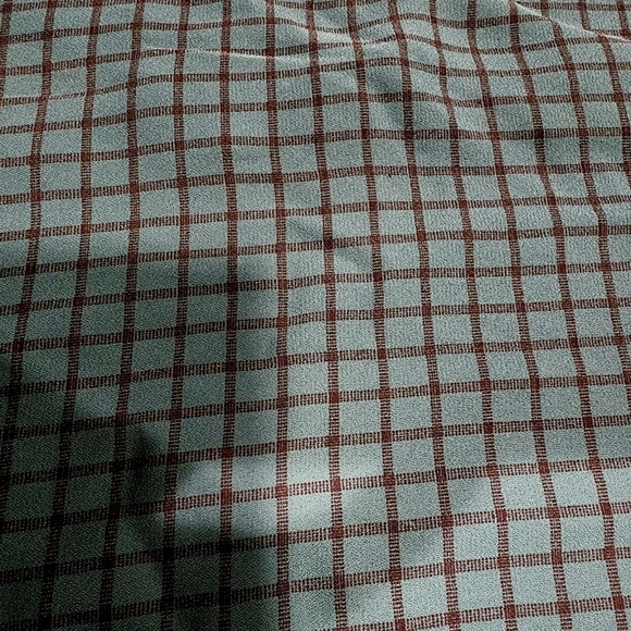 Loft Green Windowpane Plaid Sleeveless Blouse Button Back Women's Small S EUC - Picture 3 of 8